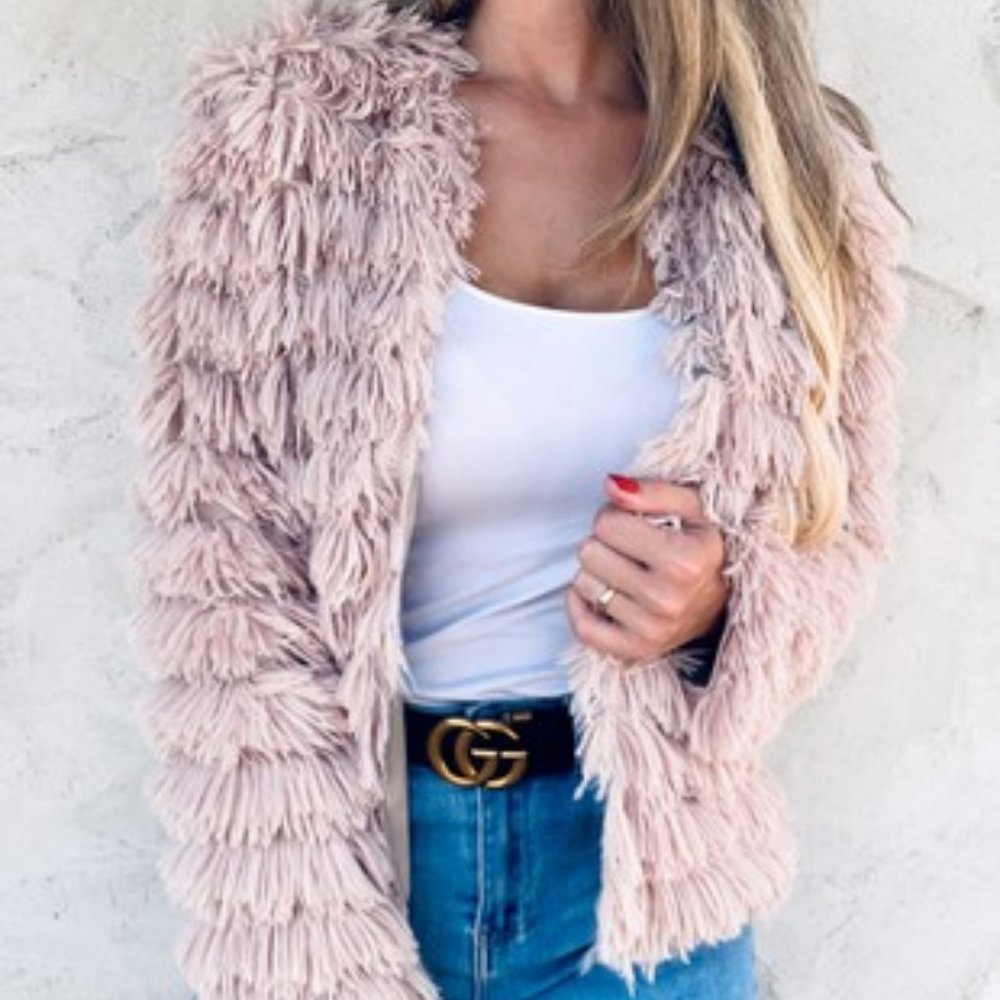 Dressy Faux Fur Fringe Jacket Coat Cardigan----LIMITED EDITION!